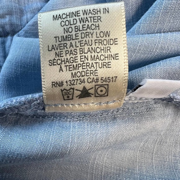 Cloth and Stone Blue Shirt Midi Dress Chambray Denim 3/4 Sleeves Collared Size M - Picture 14 of 14